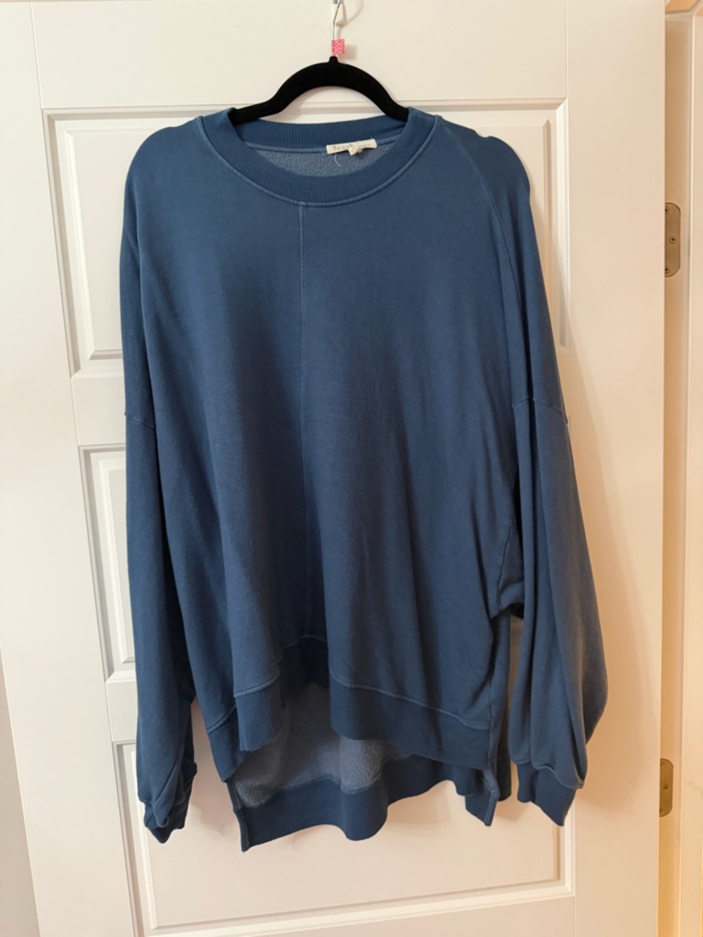fresh Navy Ribbed Crewneck Sweatshirt